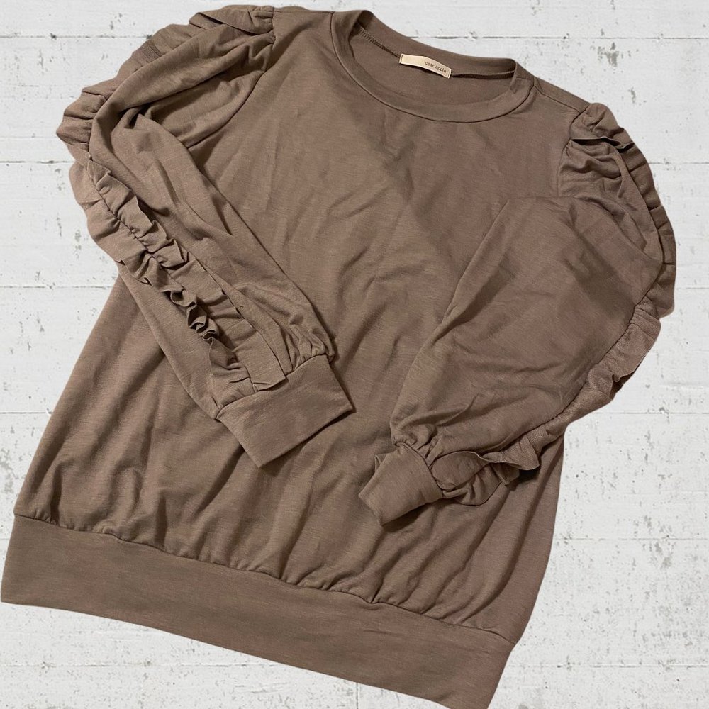 NWT Dear Apple French Ruffle Sweater